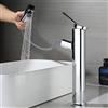 Generico Rubinetto Bagno Miscelatore Lavabo Alto Con Doccetta Estraibile, 3 Modalità, Paraspruzzi Cromati