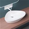 Mai & Mai Lavabo da Appoggio 59X39X13cm, Lavandino Bagno Lavabo in Ceramica Brüssel215 Nano Rivestimenti Inclusi, Bianco