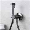 NOLUXA IMEX - Doccia Bidet Acqua Fredda e Calda Nero | Rubinetto Bidet Incasso per WC Black Gun Metal | Doccetta Igienica Monocomando per WC | Rubinetteria Sostituto di Bidet | Serie Line