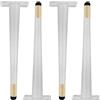NANNAN3360 Piedini per Mobili Dritti e Affusolati 4 Pezzi Gambe per Tavolo Gambe per Mobili in Ferro Gambe per Divani Regolabili Supporto Fino a 800 kg, Bianco e Oro (20cm)
