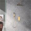 NOLUXA IMEX - Doccia Incasso Monocomando Dorata | Set Rubinetteria Incasso con Soffione Anticalcare Effetto Pioggia | Colonna Doccia Incasso in Ottone e Acciaio Inox S.304 | Serie Pisa