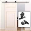 Willonin Binario per Porta Scorrevole Kit Binario Scorrevole Esterno Muro Completo Accessori per Porte Scorrevoli Singole (183 cm/forma a T)