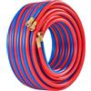 CHUDOU Tubo flessibile for ossigeno e acetilene, 28 m, doppio tubo for torcia di saldatura con raccordo in rame, spessore 8 mm, a prova di esplosione industriale, for taglio con ossigeno ossiacetilene(15m)