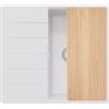 PRIMAGRAN Lavello da Cucina Tutto Bianco 55x50cm, Lavandino in Granito a 1 vasca + Set di accessori, Lavabo da Cucina Incasso al Mobile 40cm - Copenhagen Top S064