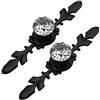BOZONLI 2 Pezzi Pomelli di Cristallo 30mm Maniglie a Forma Diamanti Trasparente Maniglie per Mobili Porte Armadietti Cassetti e Guardaroba (Nero Base 170mm)
