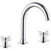 ZPSPZ Rubinetto Bagno Lavabo 3 Fori Ottone Doppia Maniglia Miscelatore per Bagno Lavabo Tipo Sdoppiato Caldo e Freddo Rubinetteria Bagno Cromato