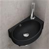 doporro Lavabo da Appoggio 42x28x15cm, Lavandino Bagno in Ceramica Nano Rivestimenti Inclusi Brüssel001L, Nero opaco