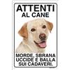 Lovelytiles LABRADOR Attenti al cane morde sbrana uccide e balla sui cadaveri (15X20)