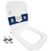 HYDRO HOME Copriwater compatibile con serie Quadra ceramica Esedra Super Sottile Slim Chiusura Ammortizzata e Sgancio Rapido, Plastica Termoindurente Cerniere Regolabili fissaggio dall'alto Bianco
