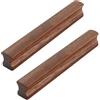 AGINOS Maniglie per Mobili in Legno di Noce Maniglioni per Ante di Armadio Marroni Pomelli per Cassetti da 2 Pezzi Maniglie da Cucina Lungo, con Viti (Length 400mm)