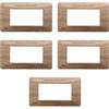 Electron 5 Placche, 4 moduli/posti, Compatibile Con Vimar Plana, colore legno chiaro, Placche In plastica di alta qualità, 100% compatibile con i supporti e i moduli originali