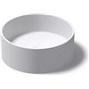 doporro Lavabo da Appoggio, Lavandino Bagno 40x40x15cm, Lavabo Tondo da Minerale Fuso Colossum804, Bianco Opaco