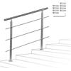 Sonnewelt Corrimano Acciaio Inox 80 * 4.2 * 106.5cm,3 traverse,Ringhiera con kit di installazione,Passamano per Interni o Esterni