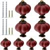 Suiwotin - 8 pomelli in ceramica a forma di zucca, pomelli borgogna vintage per cassetti, maniglie decorative retrò per toeletta, armadio, armadio, mobili