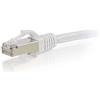 C2G 0,3 m (Arrotolato schermato Cat. 6A SSTP, Cavo di Rete Patch, Colore: Nero Bianco Bianco 0,5 M