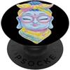 Zen Lover Whimsical Peaceful Character G Blue Buddha Kawaii Spiritual Portrait Graphic Occhiali Rosa PopSockets PopGrip Adesivo