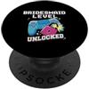 GAMER ENGAGED Funny Gaming Level Unlocke BRIDESMAID LIVELLO SBLOCCATO Divertente Festa di Nozze Gamer Meme PopSockets PopGrip Adesivo