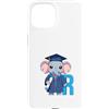Timowo Studio Custodia per iPhone 15 Elefante Lettera R Alfabeto Design