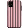 Y2K Retro Aesthetic Stripes Pattern Desi Custodia per iPhone 11 Modello estetico retrò a righe verticali rosa marrone Y2K