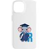 Timowo Studio Custodia per iPhone 14 Elefante Lettera R Alfabeto Design