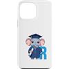 Timowo Studio Custodia per iPhone 13 Pro Max Elefante Lettera R Alfabeto Design