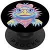 Kawaii Whimsical Pastel Lizard Face Grap Blue Iguana Ritratto Rettile Amante Grafica Occhiali Rosa PopSockets PopGrip Adesivo