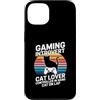 Introvert Gamer Cat Lover Retro Custodia per iPhone 13 Gioco introverso controller in mano gatto sul giro retrò
