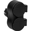 ITENSE - Multipresa elettrica, presa multipla - Spina biplite - 2 prese - 2 x 16 A - IP44 - Impermeabile - Multipresa elettrica da parete - Colore: nero - Materiale: PVC - Tensione: 230 V - Potenza