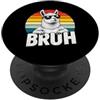 Bruh Llama Funny Ironic Saying Humor Gra Cool Llama Bruh Occhiali da sole Alpaca Funny Meme Retro PopSockets PopGrip Adesivo