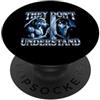Funny Men's Sayings & Funny Designs For Non capiscono - Divertente Detto Emo Lupo Strani Ragazzi Uomini PopSockets PopGrip Adesivo
