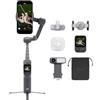 DJI Osmo Mobile 8P + Trasmettitore Mic Mini 2, stabilizzatore per iPhone e Android, microfono wireless, audio ricco di dettagli, DJI OsmoAudio, cancellazione attiva del rumore, stabilizzazione su tre assi