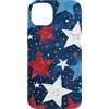 Red White Legacy Co.USA Custodia per iPhone 14 Plus Retro USA Patriotic Star Pattern Distressed Rosso Bianco Blu