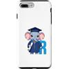 Timowo Studio Custodia per iPhone 7 Plus/8 Plus Elefante Lettera R Alfabeto Design