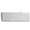 perixx PERIBOARD-213W - Tastiera USB cablata e silenziosa, 36,7 x 12,1 x 1,8 cm, design compatto con tastierino numerico, AZERTY francese, bianco