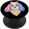 Kawaii Whimsical Pastel Pet Face Graphic Occhiali rosa con ritratto di cani per amanti dei cani PopSockets PopGrip Adesivo