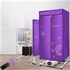 SOVORM Asciugatrice pieghevole per uso domestico Armadio ad asciugatura rapida Rack di stoccaggio per dormitorio non pieghevole Touch screen da 2000 W Stendibiancheria con telecomando The New