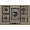 Plados FLAT75UG72 - Piano Cottura a gas con 5 Fuochi, Larghezza 75 cm, colore Tartufo