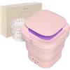ADITAM Lavatrice pieghevole ADITAM 100V-240V 9L - Lavatrice portatile, mini lavatrice portatile con centrifuga (Colore: rosa) Double the comfort