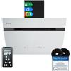 KKT KOLBE A+++ AURORA6005SW - Cappa aspirante 60 cm, 782 cbm/h, senza testa, vetro bianco e nero, funzione di ripresa automatica, Smart WiFi, sensore Touch, illuminazione a LED RGBW