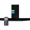 KKT KOLBE Cappa aspirante 60 cm, in acciaio inossidabile, vetro nero, WiFi, spegnimento automatico, controllo touch, FLAT6006S