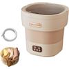 Generic Mini Lavatrice Pieghevole 31X31X33cm Lavatrice Portatile 2 In 1 Pulizia Profonda Capacità Di 18L Perfetta Per Campeggio, Lavare Vestiti Per Oggetti Piccoli(Pink)