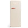 CREATE / RETRO FRIDGE 150 TERRACOTA/Frigorifero bianco sporco con maniglia terracotta e congelatore 281L / 102W, 150cm, 3 ripiani, regolatore di temperatura, portabottiglie, 60x60x150cm