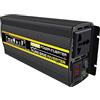 MERHOVO Inverter a onda sinusoidale pura 3000W 4000W 6000W 8000W Inverter a onda sinusoidale pura 12V 220 Convertitore di potenza Adattatore Home Solar Inverter Power Bank for camion all'aperto Migliora la di