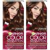 Garnier Color Sensation Coloration - Castano Chiaro Cannella 5.35 - Colorazione crema permanente - tutti i tipi di capelli - Colore fino a 10 settimane e copre i capelli bianchi 100% (Confezione da 2)