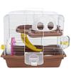 URSXODAWQ Gabbia per criceti a doppio strato, Gabbia per criceti muti con ruota silenziosa, forniture di lusso per animali di piccola taglia 35x26,5x32 cm, include bottiglia d'acqua
