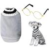 HDGSAFD Gilet Lavorato A Maglia per Animali Domestici in 1 Pezzo E Occhiali per Animali in 1 Pezzo, Accessori per Bende per Animali Domestici, Vestiti Morbidi E Comodi per Animali Domestici