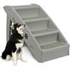 LZQ Scaletta per cani di piccola taglia, pieghevole, in plastica PP, altezza 50 cm, con gradini antiscivolo, rampa per cani e gatti per arrampicarsi e graffiare, colore grigio
