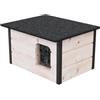 QLS Cuccia per gatti, rifugio per gatti, tana per gatti per esterni, resistente all'inverno, isolata, resistente alle intemperie, completamente isolata, legno cartone (bianco standard #E09503)