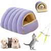 Knubbuf Puffazampa cuccia, puffazampa - cuccia termica 2 in 1, cuccias gatto interno con cuscino rimovibile, cuccias cane interno taglia piccola, nido accogliente in peluche, lavabile, antiscivolo (B, M)