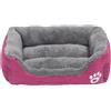 Mateju Cuccia Cane di Peluche, Rettangolare Lettino Cane Interno in Peluche Morbida Letto Gatto Cuccia Lettino Lavabile per Animali Domestici, per Piccolo e Media (Rosso rosa,66x50x12cm)